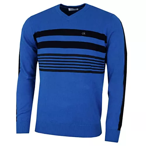 Calvin Klein Pullover & Strickmode Calvin Klein Herren V-Ausschnitt Streifen auf der Brust Sweater