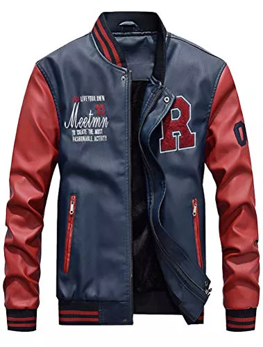 FTCayanz Jacken FTCayanz Herren Baseball Mantel Jacken Langarm Bomberjacke Winterjacke Stehkragen Freizeit Fliegerjacke Übegangsjacke