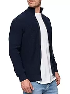 Indicode Jacken Indicode Herren Dodson Strickjacke mit Stehkragen aus Baumwolle | Cardigan für Männer