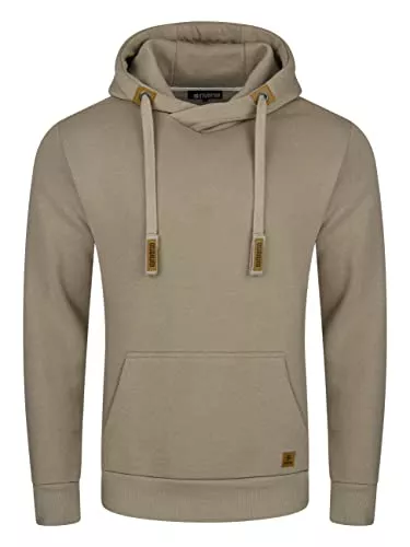 riverso Kapuzenpullover riverso Herren Kapuzenpullover RIVNiklas Pullover Sweatshirt Hoodie Kapuze Kängurutaschen Cross-Over-Kragen Regular Einfarbig Baumwolle Grau Braun Grün Rot Blau Schwarz S M L XL 2XL 3XL 4XL 5XL