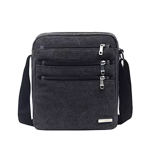 Vohoney Taschen & Rucksäcke Vohoney Herren-Schultertaschen Umhängetasche Herrentasche Klein Crossbody Bag Handtasche Tasche Umhängen Messenger Bag Handgelenktasche Canvas Vintage Shoulder Bag