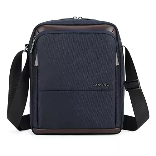 VINBAGGE Taschen & Rucksäcke VINBAGGE 7,9 Zoll Herren Umhängetasche Klein Schultertasche für Tablet wasserdichte Messenger Bag mit Mehreren Taschen Männer Sling Rucksack Sporttasche für Büro Täglich Arbeit Schwarz
