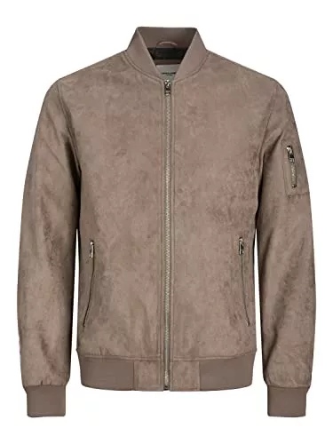 JACK & JONES Jacken JACK & JONES Herren Jjerocky Faux Suede Bomber Jacke