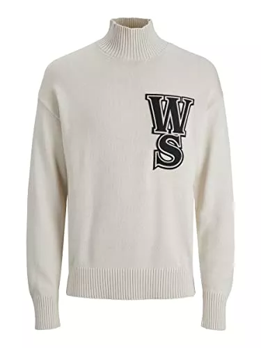 JACK & JONES Pullover & Strickmode JACK & JONES Herren Strickpullover Jorwoodside Knit High Neck Hoher Kragen Motiv