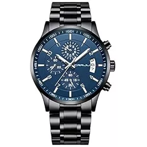 CRRJU Uhren CRRJU Herren Uhr wasserdichte Chronographen Armbanduhr Männer Edelstahlarmband Business Analog Quarzuhr mit Kalender