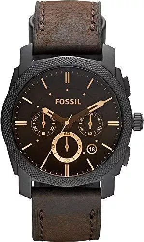 FOSSIL Uhren FOSSIL Herrenuhrenmaschine, Quarz-Chronographenwerk, Echtlederarmband