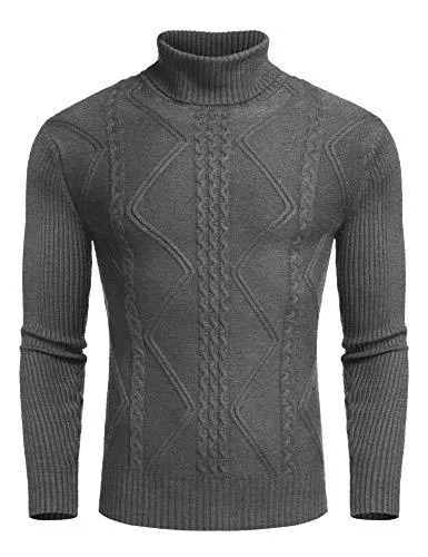 COOFANDY Pullover & Strickmode COOFANDY Herren Rollkragen Pullover Langarmshirt Sweater Pullover Rollkragenpullover Slim Fit Sweatshirt Herbst Winter