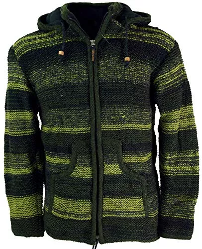 GURU SHOP Strickjacken GURU SHOP Strickjacke, Wolljacke, Nepaljacke Anthrazit, Herren, Wolle