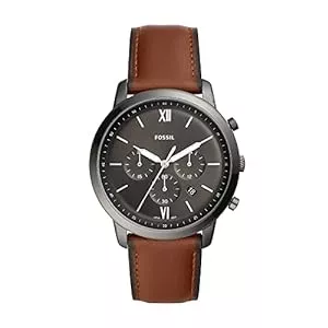 Fossil Uhren FOSSIL Herrenuhr Neutra Chrono, 44mm Gehäusegröße, Quarz-Chronographenwerk, Lederarmband