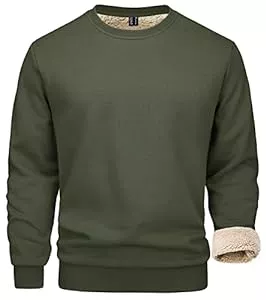 MAGCOMSEN Pullover & Strickmode MAGCOMSEN Herren Winter Sweatshirt Fleece Pullover Gefüttert Sport Pulli Warm Langarm Shirt mit Rundhalsausschnitt