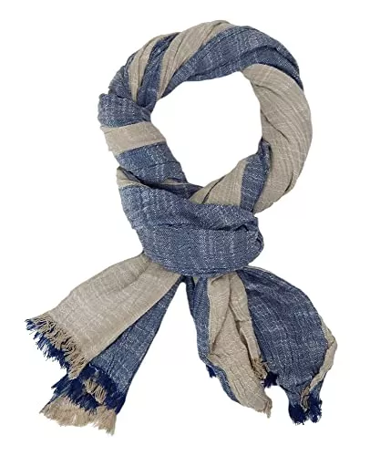 Ella Jonte Schals & Tücher Ella Jonte Herrenschal Beige Braun Grau oder Blau leichter Schal Baumwolle Viskose