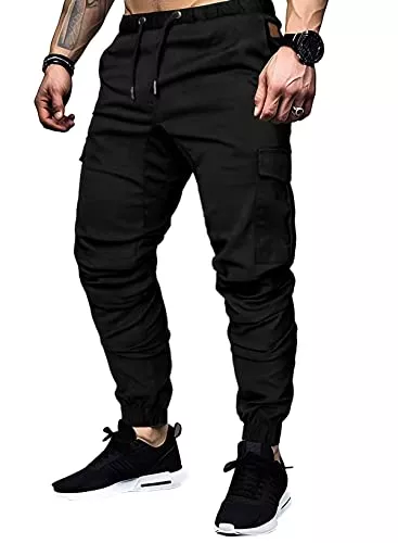 Elegancity Hosen Elegancity Cargohose Herren Chino Hose mit 6 Taschen Cargo Hose Stretch Jogginghose für Männer mit Bundgummi Elastische Hosen S-XXL