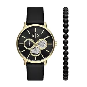 Armani Exchange Uhren Armani Exchange Watch Set for Men, Three-Hand Date Movement Stainless Steel Watch and Bracelet Gift Set