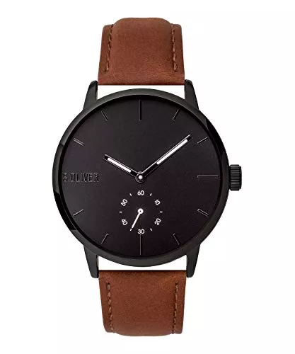 s.Oliver Uhren s.Oliver Herren Analog Quarz Uhr mit Leder Armband