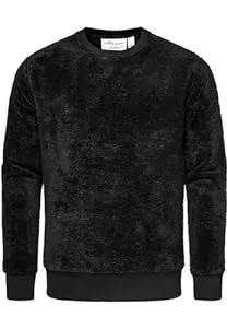 Amaci&Sons Pullover & Strickmode Amaci&Sons Herren Sweatshirt Pullover Teddy Plüsch Pulli Sweatjacke Hoodie Rundhalsausschnitt 4077