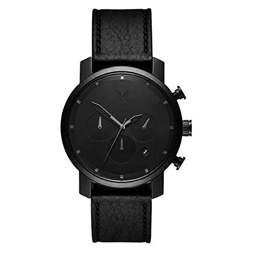 MVMT Uhren MVMT Herren Chronograph Quarz Armbanduhr mit Lederarmband D-MC02-BLBL