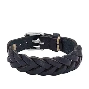 Fossil Schmuck FOSSIL Armband für Männer Leather Essentials, Navy Lederarmband, Länge: 260mm, Breite: 20mm, JF04406040