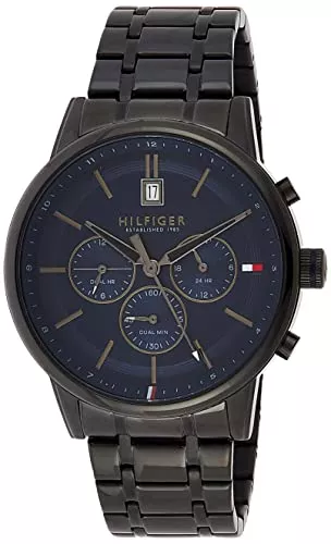Lacoste Uhren Tommy Hilfiger Multi Zifferblatt Quarz Uhr für Herren mit Schwarzes Edelstahlarmband - 1791633