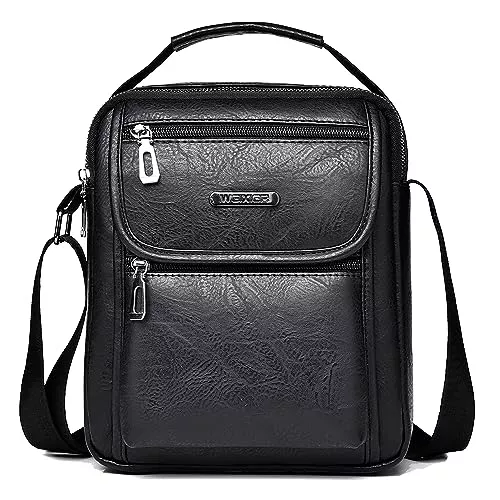 A-QMZL Taschen & Rucksäcke A-QMZL Umhängetasche Herren Schultertasch Crossbody PU Lede Herrentasche Vintage Umhängetaschen Handytasche Messenger Bag Umhängen Tasche Man Bag