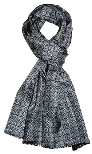 Lorenzo Cana Schals & Tücher Lorenzo Cana - Herren Schal Wendeschal harmonische Farben - Vorderseite bedruckte Seide - Rückseite gewebte Wolle - 30 cm X 160 cm 8914511