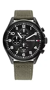 Tommy Hilfiger Uhren Tommy Hilfiger Multi Zifferblatt Quarz Uhr für Herren mit Grünes Cordura-Armband - 1792006