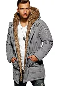 behype. Jacken behype. Herren Winter-Parka Winter-Jacke mit Kunstfell & Kapuze Biker 55-1790