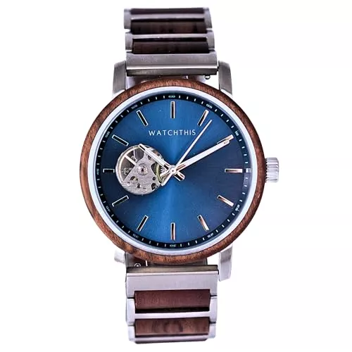 WAT WATCHTHIS Uhren WATCHTHIS Berlin Luxus Herrenuhr - Handgefertigte mechanische Automatik Armbanduhr aus Echtholz & Edelstahl, Präzises Uhrwerk, Nachhaltig, Uhr inkl. Box