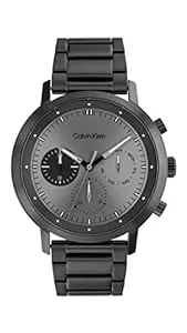 Calvin Klein Uhren Calvin Klein Multi Zifferblatt Quarz Uhr für Herren mit Schwarzes Edelstahlarmband