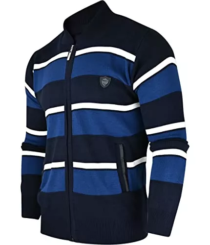 Soltice Pullover & Strickmode Soltice Herren Langarm Sweatshirt, Poloshirts, Winter- Strick- Pullover, Meliert gestreift aus Baumwoll-Mix (M bis 3XL)