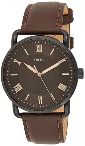 Fossil Uhren FOSSIL Herrenuhr Copeland, 42mm Gehäusegröße, Quarzwerk, Lederarmband