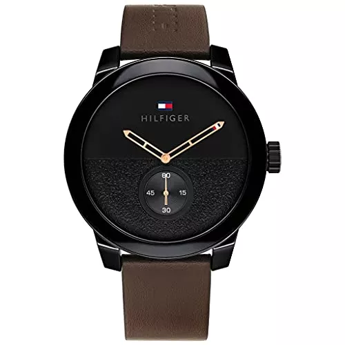 Tommy Hilfiger Uhren Tommy Hilfiger Multi Zifferblatt Quarz Uhr für Herren mit Braunes Lederarmband - 1791801