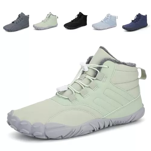 Fadezar Stiefel Fadezar Barfußschuhe Herren Gefüttert Winterschuhe Damen Wasserdicht Winter Warm Winterstiefel Outdoor rutschfeste Stiefel Boots Schuhe
