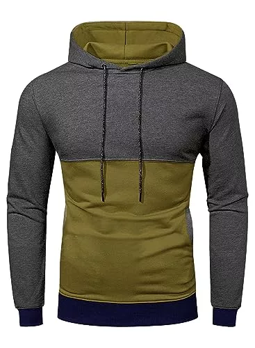 Meilicloth Kapuzenpullover Meilicloth Hoodie Herren Patchwork Pullover Langarm Sweatshirt Sweatjacke Kapuzenpullover Farbblock