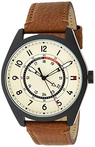 Tommy Hilfiger Uhren Tommy Hilfiger Herren Analog Quarz Uhr mit Leder Armband 1791372