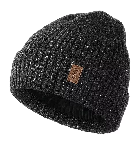 Wmcaps Hüte & Mützen Wmcaps Mütze Herren Winter, Thermo Strickmützen für Herren, Warme Fleece Laufmütze Beanie Damen Herrenmütze Winter, Winddichte Wintermütze Männer Gefütterte und Gepolsterte Unisex-Mütze