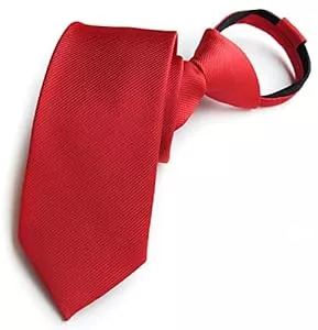 Rosiika Accessoires Rosiika Herren Krawatte mit Reißverschluss, vorgebunden, kariert, einfarbig