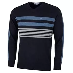 Calvin Klein Pullover & Strickmode Calvin Klein Herren V-Ausschnitt Streifen auf der Brust Sweater