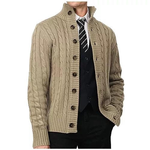 Generisch Strickjacken Generisch Herbstjacke Herren Fleece Lang Winterjacke Jacke Herren-Mã¤ntel Schwarz Winter Jacken Wintermantel