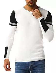 Leif Nelson Pullover & Strickmode Leif Nelson Herren Strickpullover Pullover mit Rundkragen Feinstrickpullover Männer Pulli für Winter Rundhals-Ausschnitt Slim Fit Longsleeve Langarm Crew Neck LN1980