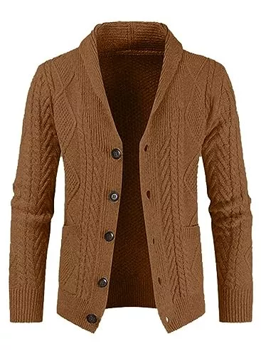 AlvaQ Strickjacken AlvaQ Strickjacke Herren V Ausschnitt Strick Cardigan Langarm Knöpfe Strickpullover Einfarbige Strickmantel(S-2XL)
