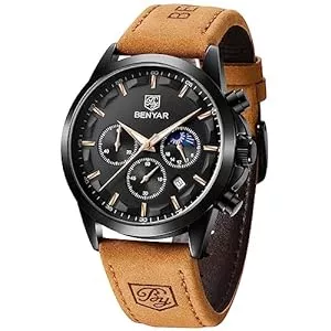 BY BENYAR Uhren BENYAR Mode Herren Quarz Chronograph Wasserdicht Edelstahl 30M wasserdichte Uhren Business Casual Sport Design Armbanduhr für Herren