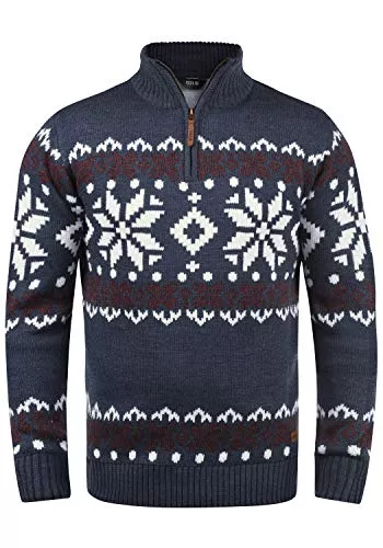 !Solid Pullover & Strickmode !Solid SDNorwin Herren Strickpullover Troyer Grobstrick Pullover mit Stehkragen