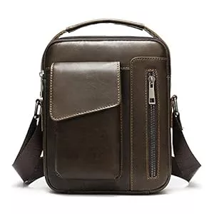 BAIGIO Taschen & Rucksäcke BAIGIO Klein Umhängetaschen Herren Leder Herrentasche Schultertasche Handtaschen Messenger Aktentasche Crossbody Sling Reisetasche Schulranzen