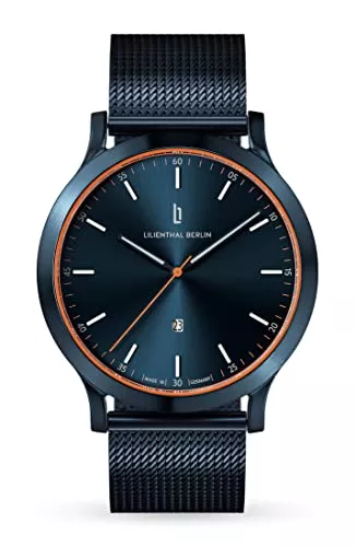Lilienthal Uhren Lilienthal Berlin, Quarzuhr Huxley Blue Orange mit Armband Mesh Blue
