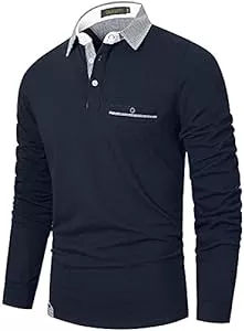GNRSPTY Poloshirts GNRSPTY Poloshirt Herren Slim Fit Langarm Stickerei Baumwolle T-Shirts Golf Poloshirts