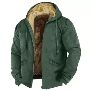 Generisch Jacken Men's Lined Hoodie Sweat Jacket Pullover with Pocket and Zip Winter Fleece Inner Sweatshirt Winter Long Sleeve Comfortable and Warm Hooded Jumper (M-7XL)