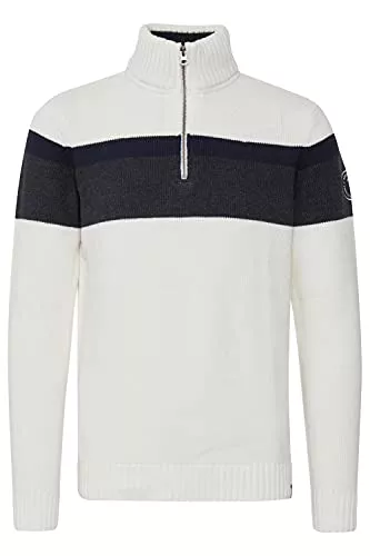 FQ1924 Pullover & Strickmode FQ1924 FQEdvin Herren Strickpullover Troyer Grobstrick Pullover mit Stehkragen