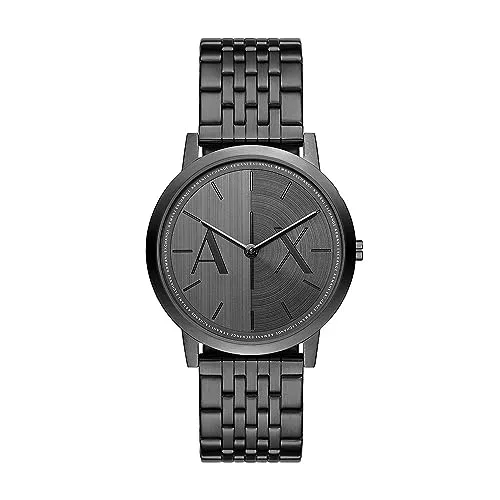 Armani Exchange Uhren Armani Exchange Herrenuhr, Zweizeigerwerk, Edelstahluhr mit 40 mm Gehäusegröße und Leder- oder Stahlarmband