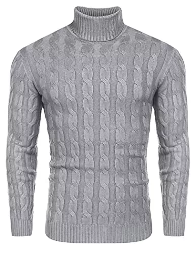 COOFANDY Pullover & Strickmode COOFANDY Herren Pullover mit Rollkragen Strickpullover Winter Rollkragenpullover Slim Fit Basic Turtleneck Pulli Sweater