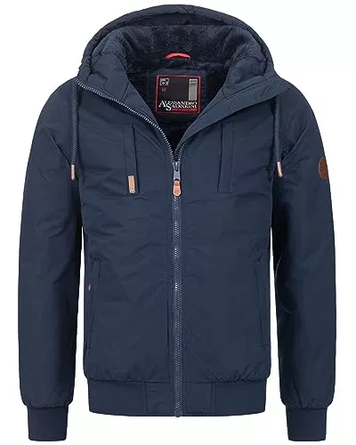 ALESSANDRO SALVARINI Jacken ALESSANDRO SALVARINI Herren Winterjacke mit Kapuze Teddyfell AS320